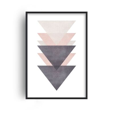 Cotton Pink and Grey Triangles Print - A4 (21x29.7cm) - Print Only