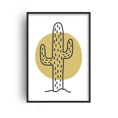 Cactus Moon Print - A4 (21x29.7cm) - White Frame