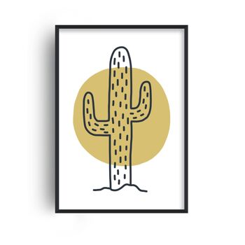 Cactus Moon Print - 30x40inches/75x100cm - Cadre Noir 1