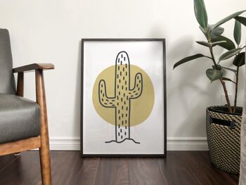 Cactus Moon Print - 30x40inches/75x100cm - Cadre Noir 2