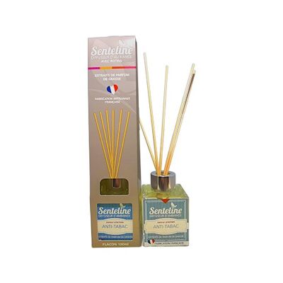 Diffuseurs D'ambiance Anti Tabac avec bâtons de rotins 100 ml - Fabrication artisanale française - Senteline