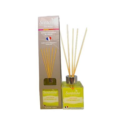 Diffuseurs D'ambiance Citronnelle avec bâtons de rotins 100 ml - Fabrication artisanale française - Senteline