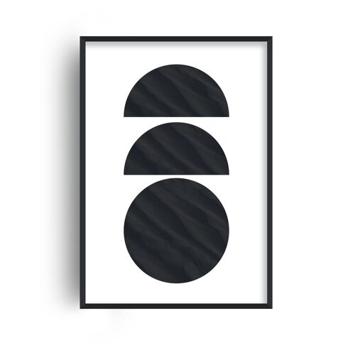 Half and Full Circle Large Print - A2 (42x59.4cm) - White Frame
