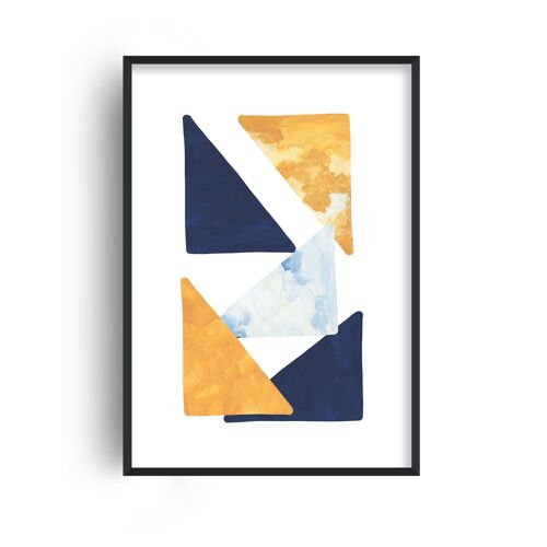Horizon Abstract Triangles Print - A2 (42x59.4cm) - White Frame