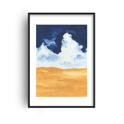 Horizon Abstract Clouds Print - A2 (42x59.4cm) - Black Frame