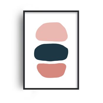 Pierres entravées rose et bleu marine trois imprimés - A4 (21 x 29,7 cm) - impression uniquement 1