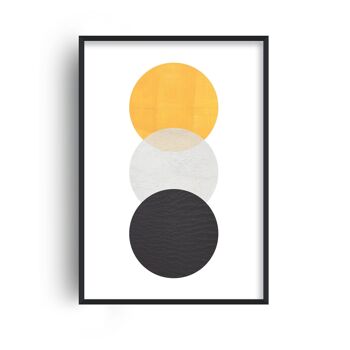 Impression de cercles jaune carbone et noir - A2 (42x59,4 cm) - Impression uniquement 1