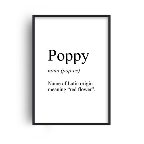 Personalised Name Meaning Definition Print - A2 (42x59.4cm) - Black Frame