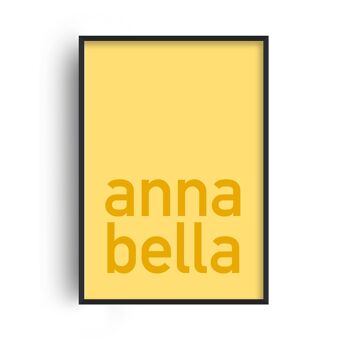 Nom audacieux avec contraste personnalisé Impression jaune - A4 (21x29,7 cm) - Cadre noir 1