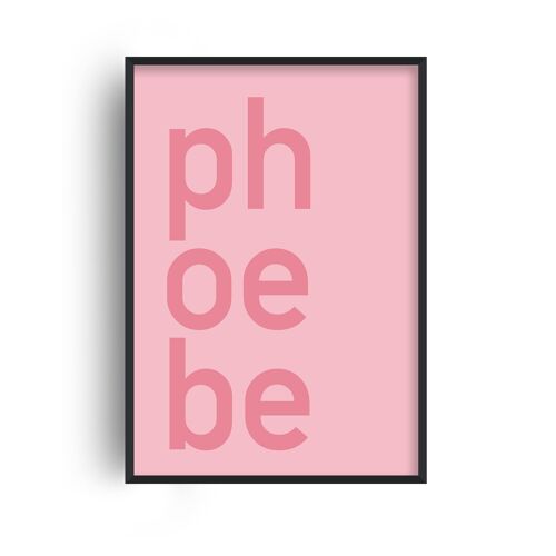 Custom Contrast Bold Name Pink Print - A4 (21x29.7cm) - White Frame