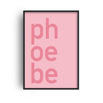 Nom audacieux avec contraste personnalisé Impression rose - A4 (21 x 29,7 cm) - Cadre blanc 1