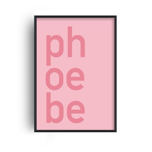 Custom Contrast Bold Name Pink Print - A3 (29.7x42cm) - Black Frame