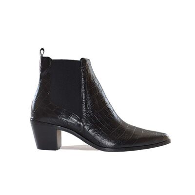 Ankle boot Laura black -Croco