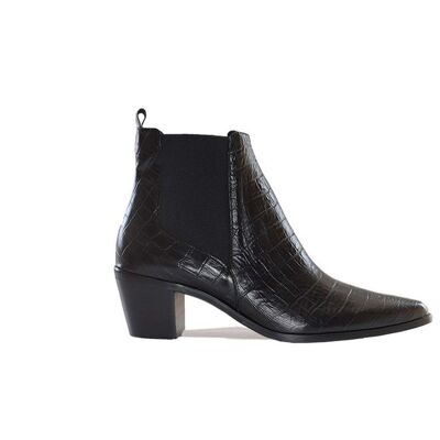 Ankle boot Laura black -Croco