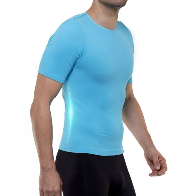 Modellierendes blaues Lauf-T-Shirt für Herren
