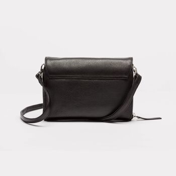 Lilou Black Silver Crossbody Femme Cuir Pleine Fleur 4