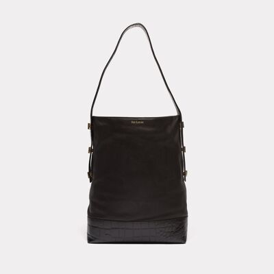 Ana Black Gold 15,6 inch Women's Laptop Bag Full Grain Leather