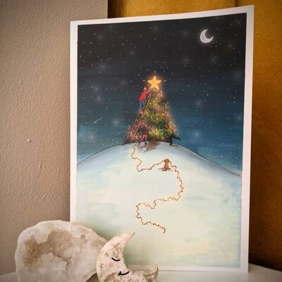 CHRISTMAS CARD - Albero di Natale con cockapoo