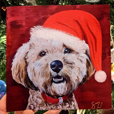 AGGIUNGI - Cartoline di Natale personalizzate - Ritratto di animali domestici/animale domestico/Natale/Cartolina di Natale - idea regalo personalizzata