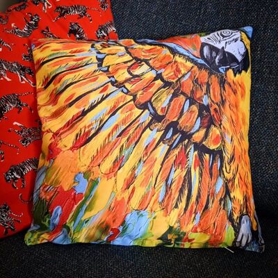 PARROT CUSHION - Gift for animal lovers/Funky home decor/Colourful home/Animal Cushion