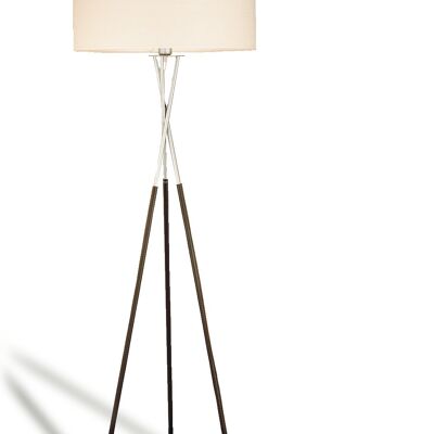 TRIPODE floor lamp silver leather