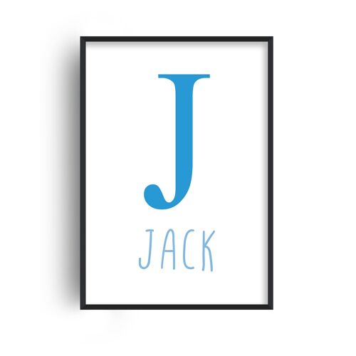 Personalised Name and Letter Colour Print - A4 (21x29.7cm) - Black Frame