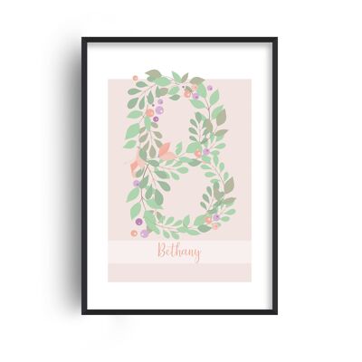Personalised Floral Name Large Print - A4 (21x29.7cm) - Print Only