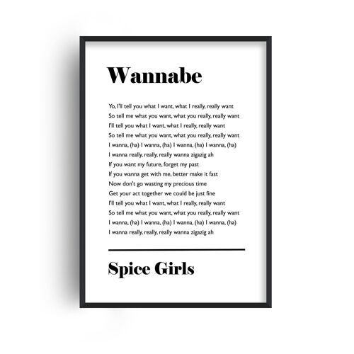 Personalised Favourite Song Lyrics White Print - A5 (14.7x21cm) - Print Only