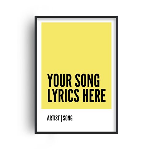Personalised Song Lyrics Box Yellow Print - A2 (42x59.4cm) - Print Only