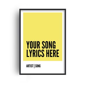Boîte de paroles de chanson personnalisée, impression jaune - 20 x 28 pouces x 50 x 70 cm - impression uniquement 1