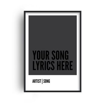 Boîte de paroles de chanson personnalisée impression noire - A3 (29,7 x 42 cm) - impression uniquement 1