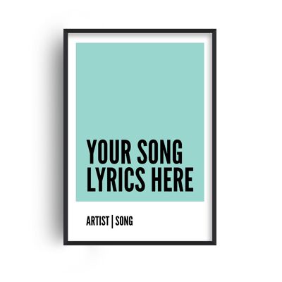 Personalised Song Lyrics Box Mint Print - A3 (29.7x42cm) - Print Only