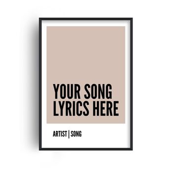 Boîte de paroles de chanson personnalisée impression beige - A4 (21 x 29,7 cm) - impression uniquement 1