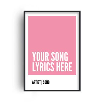 Boîte de paroles de chanson personnalisée impression rose - A3 (29,7 x 42 cm) - impression uniquement 1