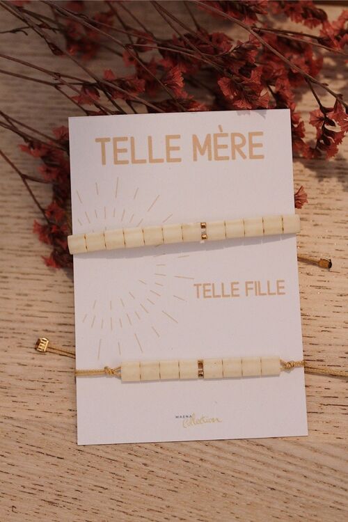 Lot de bracelets telle mere telle fille creme