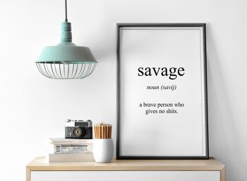 Impression Savage Meaning - 30x40 pouces/75x100cm - Cadre Blanc 3