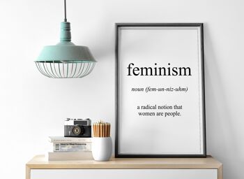 Feminism Meaning Print - 30 x 40 pouces/75 x 100 cm - Cadre noir 3