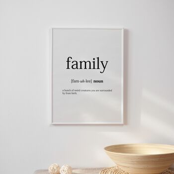 Impression de sens de la famille - A3 (29,7x42cm) - Cadre blanc 2