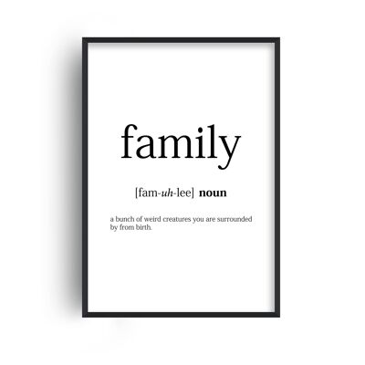 Family Meaning Print - 20x28inchesx50x70cm - Black Frame