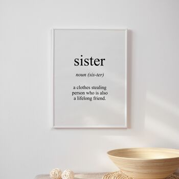 Impression de signification de sœur - A4 (21x29,7 cm) - Cadre blanc 2