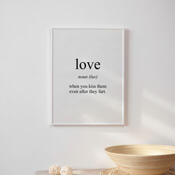Love Meaning Print - 20 x 28 pouces x 50 x 70 cm - Cadre noir 2