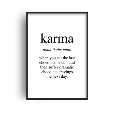 Karma Meaning Print - A4 (21x29.7cm) - White Frame