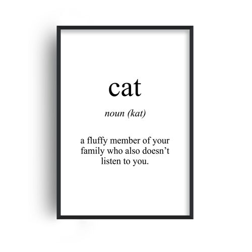 Cat Meaning Print - A3 (29.7x42cm) - Black Frame