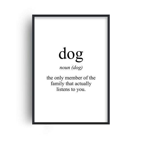 Dog Meaning Print - A4 (21x29.7cm) - Black Frame