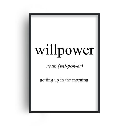 Willpower Meaning Print - A4 (21x29.7cm) - White Frame