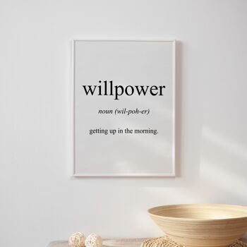Willpower Signification Print - A2 (42x59,4cm) - Cadre Blanc 2