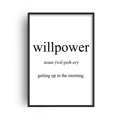 Willpower Meaning Print - 20x28inchesx50x70cm - Black Frame
