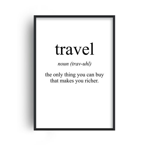 Travel Meaning Print - A4 (21x29.7cm) - White Frame