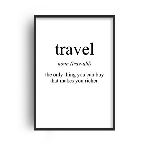 Travel Meaning Print - 20x28inchesx50x70cm - White Frame