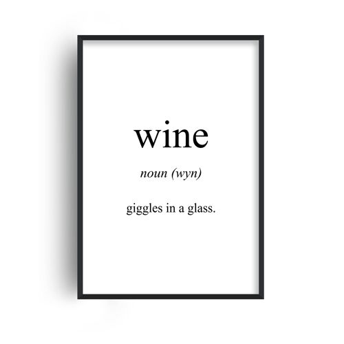 Wine Meaning Print - A4 (21x29.7cm) - Black Frame